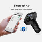 Wireless Bluetooth FM Transmitter MP3 Player With Hands-Free Calling Radio Receiver Dual USB Charger & Music Stereo Adapter