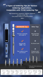 Original TS101 Soldering Iron 90W Mini Thermostat LCD Displays TS100 TS 101 Soldering Iron with PD Plug Tip Set Miniware