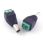 Male and Female Welding-Free DC Plug 5.5x2.1mm 2.5mm Welding-Free DC Female Head Green Terminal Monitoring Power Plug Push-But