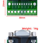 DB9 RS232 Serial Breakout Board: 9-Pin Solderless Connectors (Female & Male) – Terminal Adapter