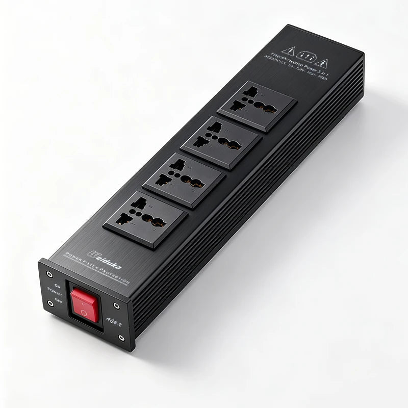 High-End Audio Power Filter 4 Universal Outlets Power Noise Isolation Purifier Socket for HiFi Stereo Equipment