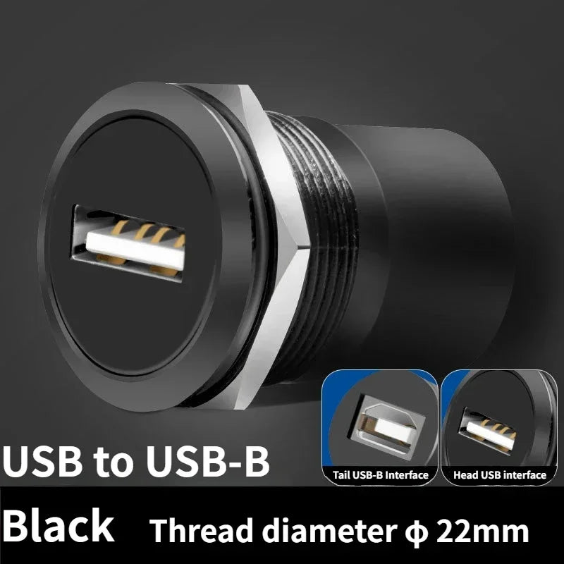 1PCS 22mmc Metal Round D-type Module B-USB USB-B B-A Printing Adapter Cabinet Fast