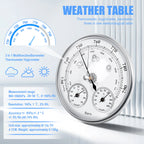 AS63-Wall Mounted Household Thermometer Hygrometer High Accuracy Pressure Gauge Air Weather Instrument Barometer