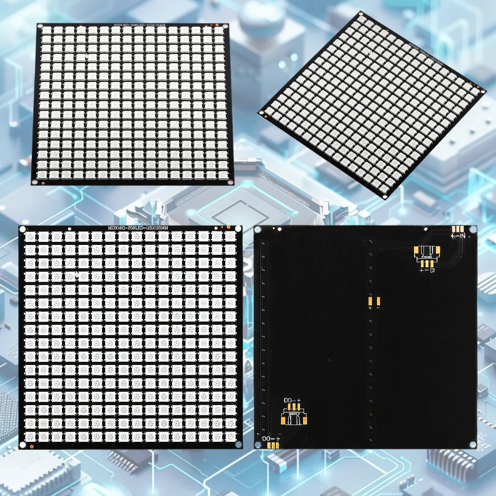 For DIY Decor Screen WS2812 LED Matrix Panel Module 16x16 256 Pixels Full Color Changing Addressable RGB Light Board DC4.5-5.4V