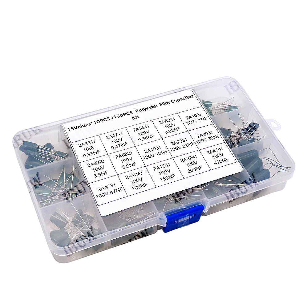 Polyester Film Capacitor KIT 330PF 470PF 560PF 102 222 472 223 333 103 473 104 1NF 2.2NF 10NF 22NF 47NF 0.1UF 100NF