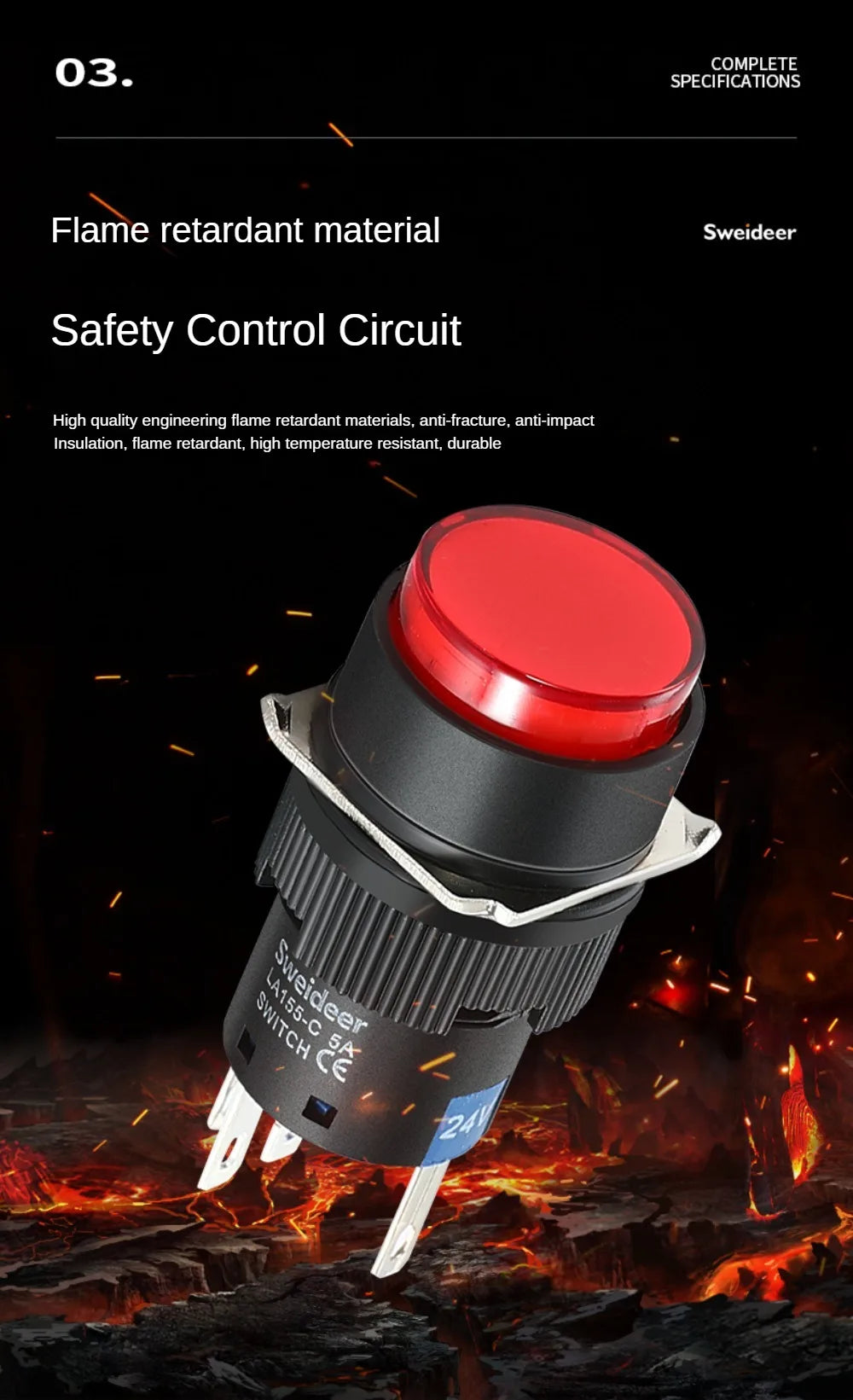 16mm LED Illuminuted Push Button Switch 12/24/220V Momentary Self-locking on Off with Light Square Round Rectangle Power Switch
