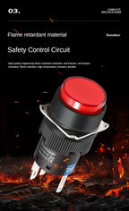 16mm LED Illuminuted Push Button Switch 12/24/220V Momentary Self-locking on Off with Light Square Round Rectangle Power Switch