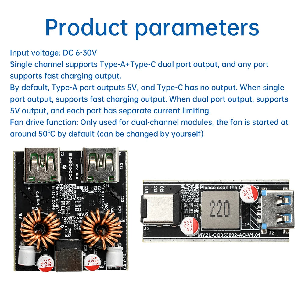 PD140W  /100W Fast Charging Module Full Protocol DIY Motherboard intelligent Desktop Charger supports PD QC AFC FCP VOOC