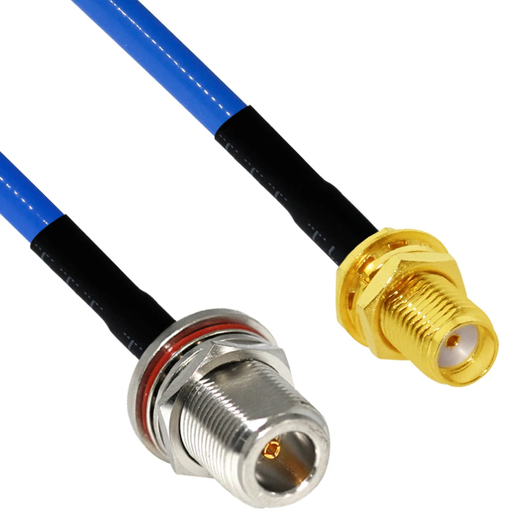 1PC SMA Male Female RP Angle to N Type Plug Jack Panel Mount Pigtail Cable RG402.141" Blue Jacket 20cm/50cm/100cm