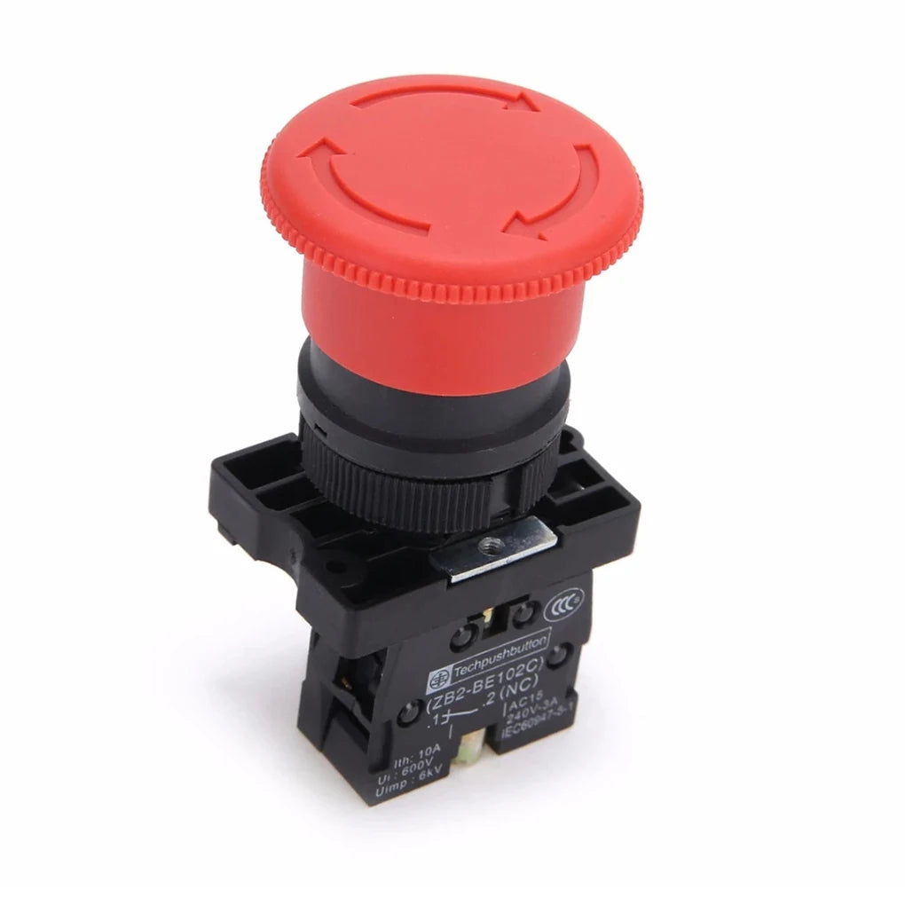Electrical Equipment Emergency Stop Switch Rotating Reset Constant Close Push Button Control Switches 22mm Mounting Hole Machine