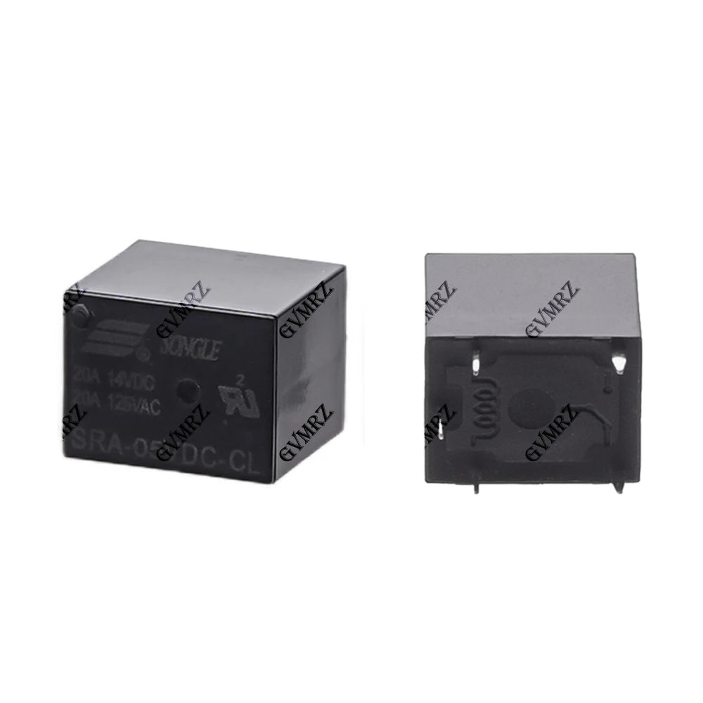 5PCS 4Pin 5Pin Relay  PCB Type Black Automobile Relay SRA-05VDC-AL SRA-12VDC-CL SRA-24VDC-CL 5V 12V 24V 20A DC Power