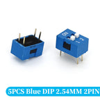 5PCS Blue Toggle Switch Spacing 2.54MM DIP Dial The Code Switch 1 2 3 4 5 6 7 8 9 10 12 PIN Quick Switch