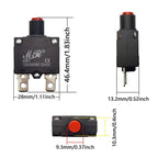 5Pcs Circuit Breaker Overload Protector Switch Fuse 10A 12A 15A 18A 20A 25A 30A 3A 4A 5A 8A Resettable 220V with Waterproof Cap