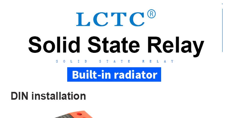 LCTC SSR Solid State Relay 10A 25A 40A DIN Rail Mounted Single Phase Relay With Heat Sink DC To AC DC To DC AC To AC 3-32VDC