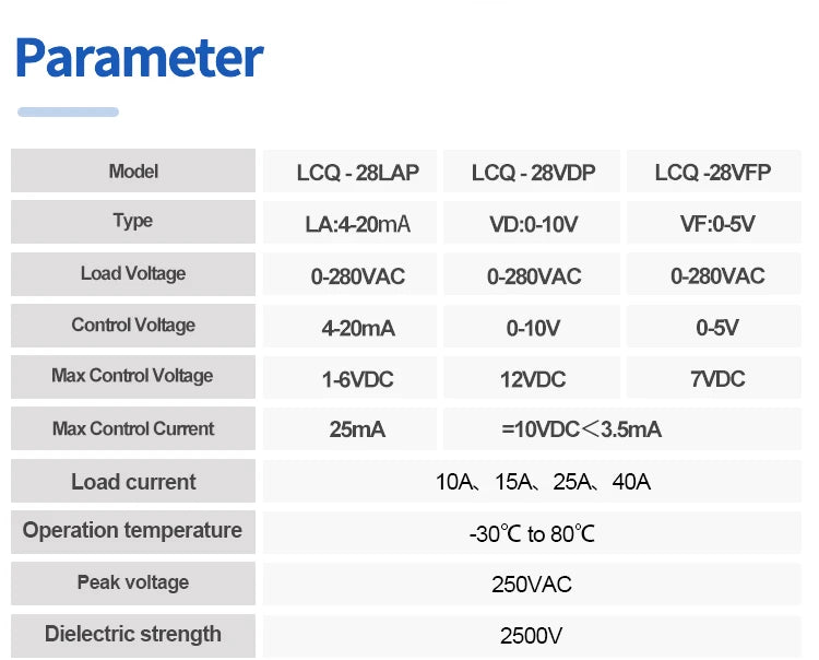 LCTC Voltage Regulator 0-10V 4-20mA 0-5V Single-phase Solid State Voltage Regulator Relay 10a15a25a40a