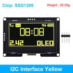 TZT 2.42" 2.42 inch LCD Screen White  Yellow 128x64 OLED Display Module IIC I2C SPI Serial for C51 SPD0301