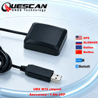 QUESCAN UBX M10 USB GPS Bluetooth GNSS Receiver GPS Galileo BeiDou Antenna Module for Android Windows Linux Marine USB GPS NMEA