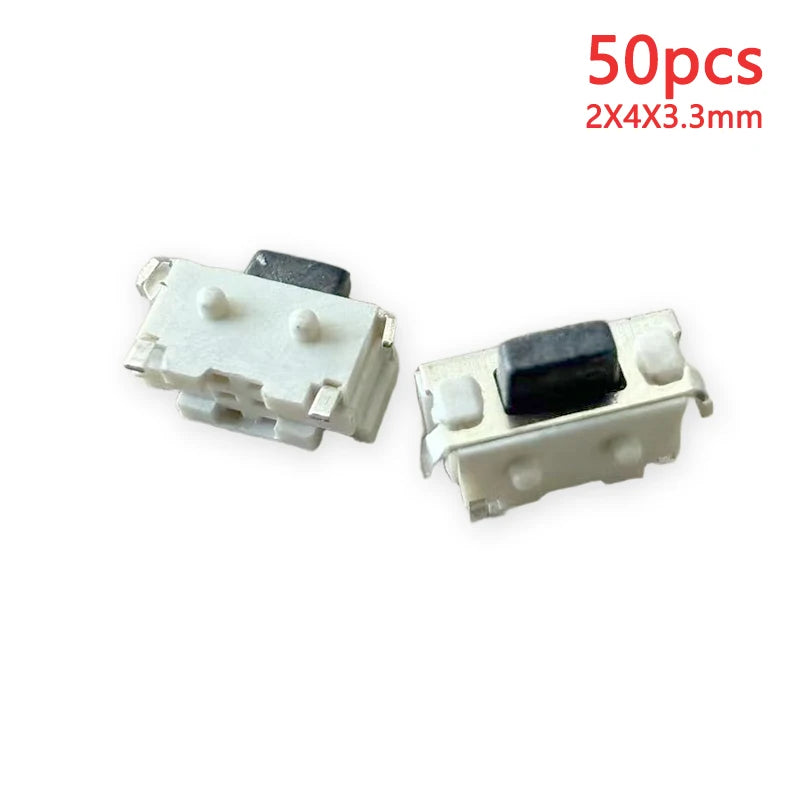 50PCS 2X4 Mini With Pillar Side Press Type Tact Switch 2*4*3.0/3.2/3.3/3.4/3.5/3.8/4.0mm DC12V 50mA Tablet MP3 Accessories
