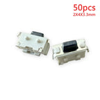50PCS 2X4 Mini With Pillar Side Press Type Tact Switch 2*4*3.0/3.2/3.3/3.4/3.5/3.8/4.0mm DC12V 50mA Tablet MP3 Accessories