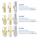 100PCS 2.8/4.8/6.3mm Female&Male Crimp Spade Connector Car Speaker Electrical Wire Connectors Transparent Sleeve