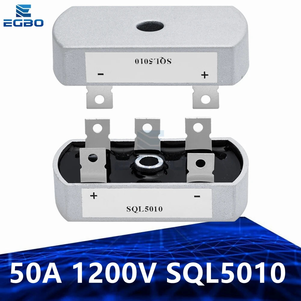 1~10PCS 50A 1200V SQL5010 Aluminum Metal Case 3 Phase Diode Bridge Rectifier 50Amp SQL50A Module