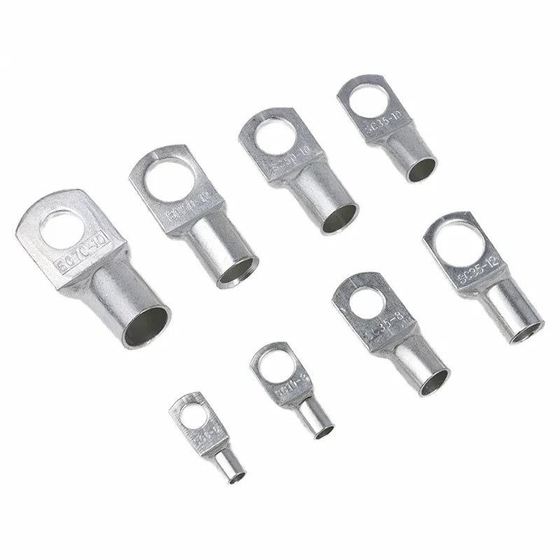 5/10/50Pcs SC Series Copper Nose Terminals SC6/10/16/25/35/50/70/95 Battery Block Lugs Crimping Wire Connector Hole 6/8/10/12mm