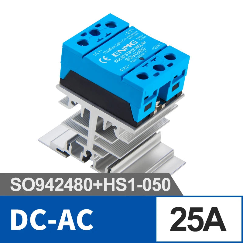 ENMG Single Phase Solid State Relay 12-24VDC Control AC Small SSR Non-Contact Contactor SO9496 Flame Retardant Optical Isolation