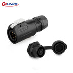 CNLINKO M12 IP68 Circular Solder Connector Male/Female Panel Mount PBT Housing Quick Lock for Marine & Industrial Automation