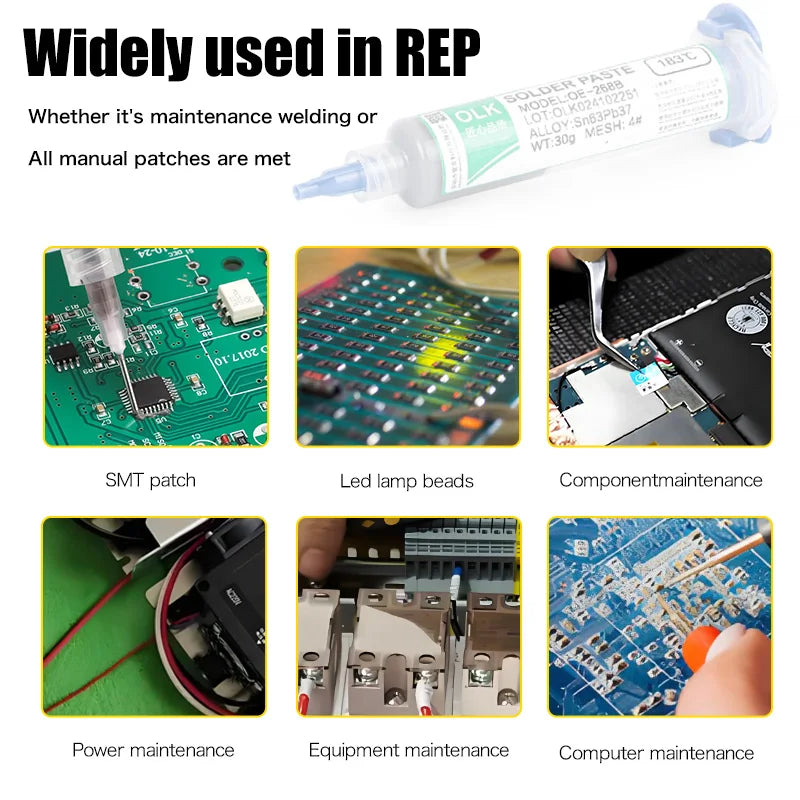 OLK Sn63Pb37 Solder Paste, Flux,Sn99.3cu0.7 Lead-Free Solder Paste Free Cleaning Is Widely Used In All Kinds Of Soldering