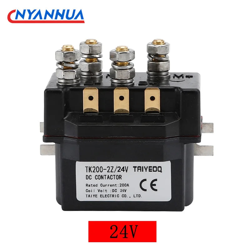 Winch Solenoid Relay 12V 200A DC 2 Phase Magnetic Intermittently Contactor 12/24/36/48/60VDC TK200-2Z