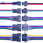 10Pairs JST SM 2P 3P 4P 5P 6Pin Plug Socket Male to Female Wire Connector LED Strips Lamp Driver Connectors Quick Adaptr 22AWG