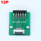 1pcs 4P-- 50P 0.5mm Pitch Connector SMT Adapter to 2.54mm 1.00 Inch Hole FPC FFC Cable Welded Board + Double Row Straight Pin