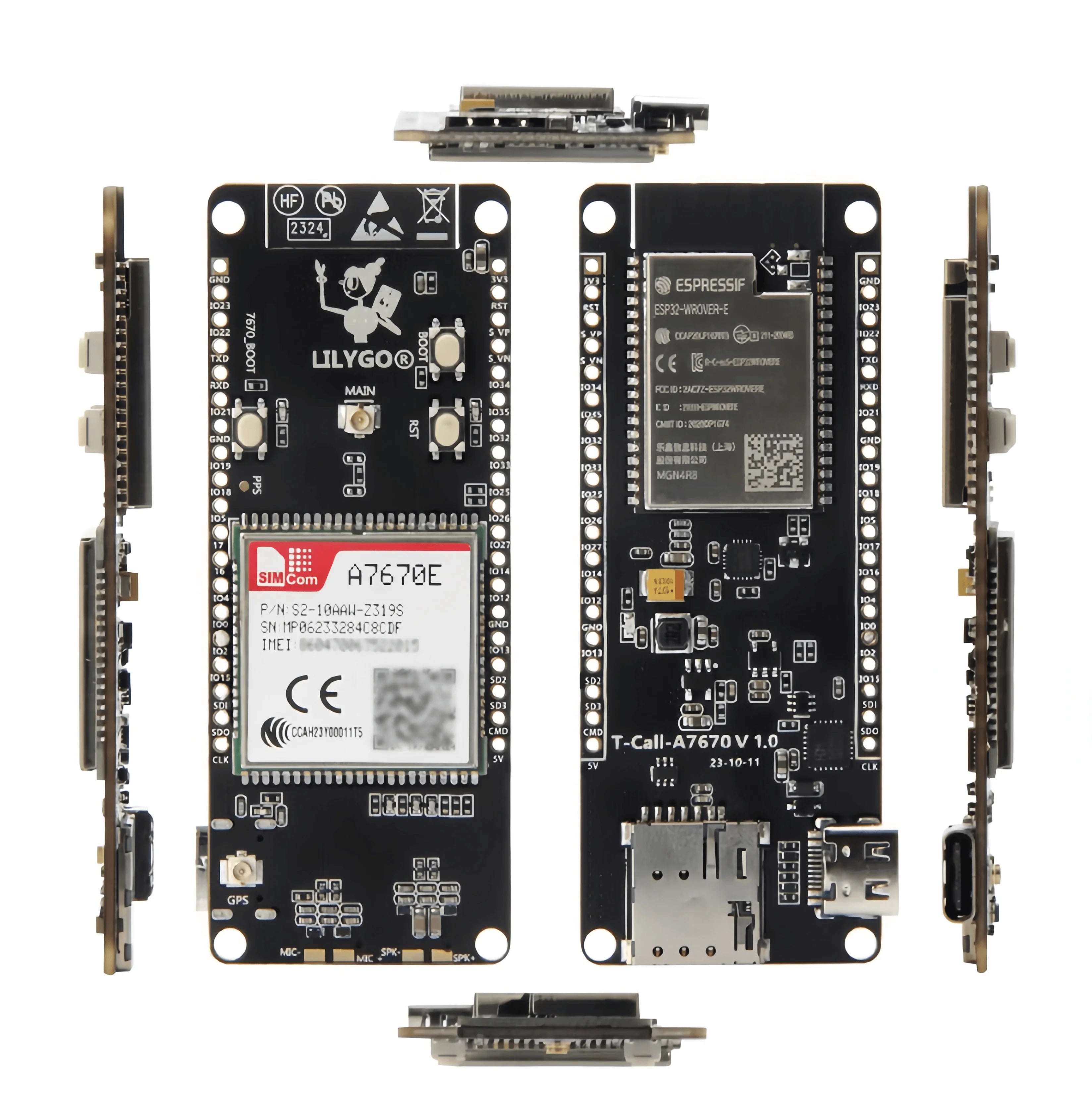 LILYGO® T-Call A7670 4G 2G ESP32 Development Board A7670E LTE GSM Module
