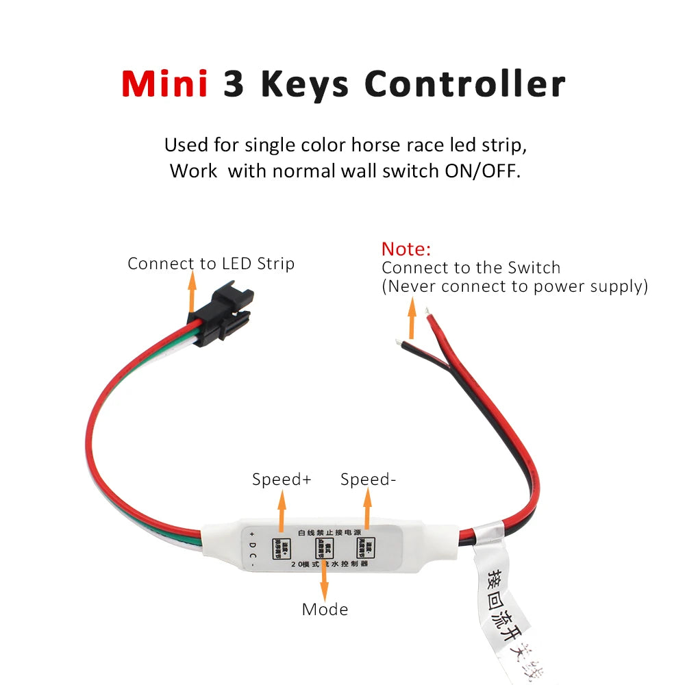 WS2811 Horse Race Running Water Led Strip 24V COB 360LEDs/M SMD 120LEDs/M Touch Controller Sync Controller 1to4 1to8 Sequential