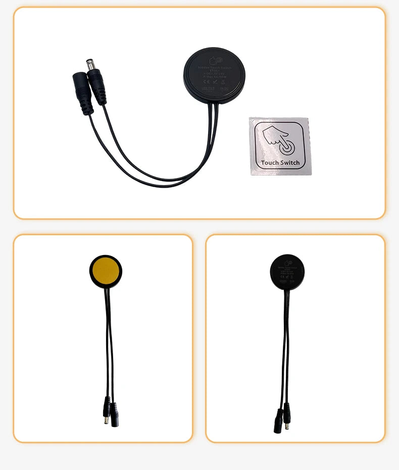 12V/24V 60W Touch Switch, Suitable for Concealed Installation in Furniture with a Thickness of 0-40mm, LED Touch Dimming Sensor.