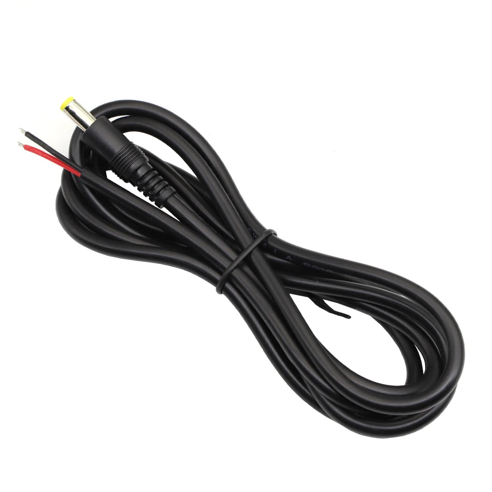 1/3/5Pc 18AWG DC Power Connector 5.5*2.1mm / 2.5MM Male Plug to Bare Wire Open End Power Cord Repair Cable Adapter DIY 1.5M