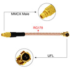 1PC MCX /MMCX Plug Jack Connector to UFL Pigtail Cable Adapter RG178 10cm For Wireless Modem