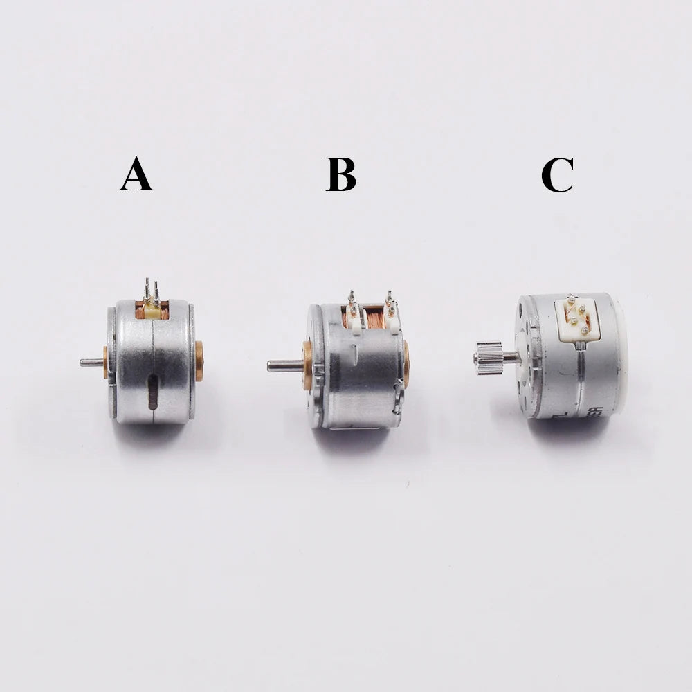 15BY Mini 15mm Round Stepper Motor Micro 2-Phase 4-Wire Stepping Motor 18 Degree 1mm/1.5mm Shaft 15T Teeth Metal Gear Motor