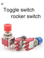5PCS 3Pin C-NO-NC Reset Latching Toggle Switch Automatic return Push Button (ON)-OFF 5A125V/2A250V 6mm Mini Toggle Switches