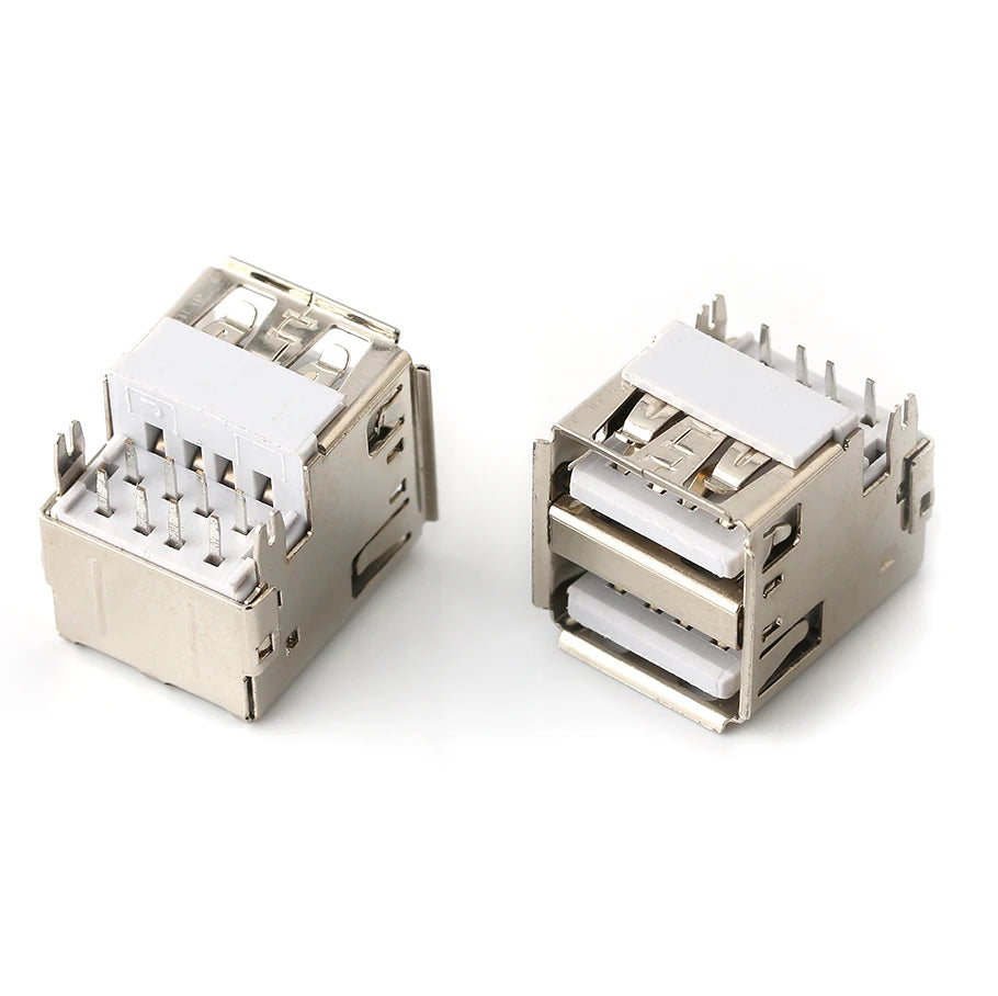 10PCS USB Interface Double-Layer USB Socket Type A Standard Port Male and Female Solder Socket DIP Straight Bent Pin PCB Socket