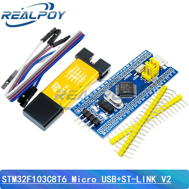 ST-LINK V2 Simulator Download Programmer STM32F103C8T6 STM32F103C6T6 ARM STM32 Minimum System Development Board Micro/Type-C USB
