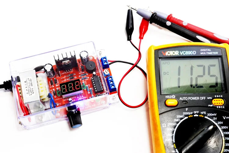 Electronic DIY LM317 Adjustable Voltage Regulated Kit DC Step-down Power Supply Making Parts With Case Soldering Assembly 220V
