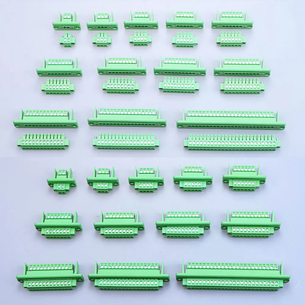 1Set Pitch 3.81mm 2P/3P/4P/5P/6P/7P/8P/9P/10P/12P/16P Pluggable Terminal Block Connector Wall Through Non Welding Plug 15EDGWC