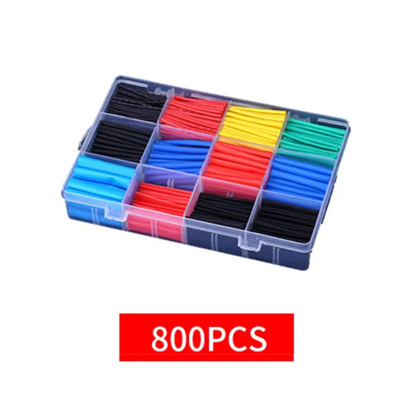 127-800pcs Heat Shrink Tube Thermoresistant Heat-shrink Tubing Wrapping Kit Electrical Connection Wire Cable Insulation Sleeving