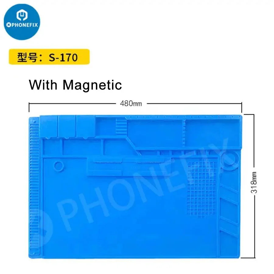 Multi-function Heat Insulation ESD Magnetic Silicone Pad Soldering Mat for Phone Motherboard Parts Repair Platform Hand DIY Tool