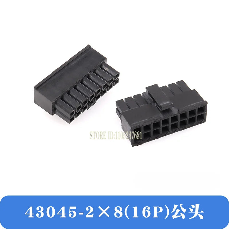 10sets Mx3.0 3.0mm Pitch Micro-fit 3.0 Connector Housing 2*1/2/3/4/5/6/8/10/12 Pin Male + Terminal Molex 43030 2p/3p/4p/5p