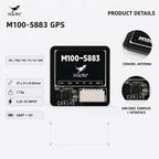 HGLRC M100-5883 Fast Lock M10 GPS Compass Multi GNSS BDS Galileo 72CH UART for FPV Drone Fixed Wing RC Plane M10-25Q Alternative