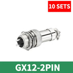 10Pcs GX12 Aviation Circular Connector 2Pin 3pin 4pin 5pin 6pin 7pin M12 Male Plug& Female Socket 12mm DF12