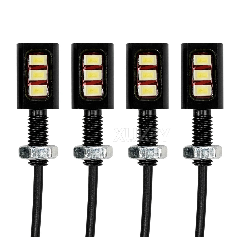 2/4Pcs Universal 12V 3LED 5730 SMD Motorcycle Car License Number Plate Light Frame Holder Bracket Tail Tidy Lamp Screw Bolt Bulb