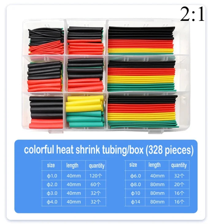 WeluvFit 2:1 Heat Shrink Tubing 164-750P Eventronic Cable Wrapping Electrical Insulation Heat Shrink Wrapping Kit DIY Cable Kit